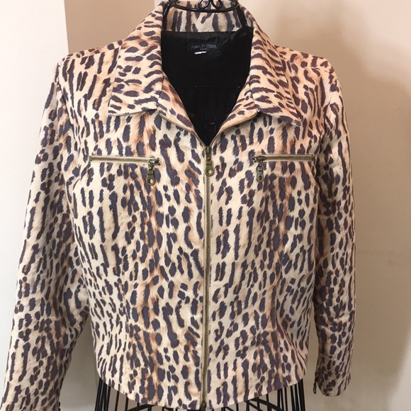 Vintage Sharon Endick Kate PolySuede Crop Leopard Print Jacket in Size M - Picture 3 of 9